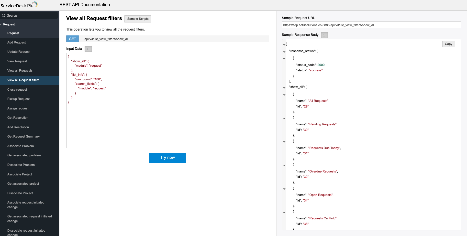 ServiceDesk Plus API - Filtering Requests - Set3 Solutions