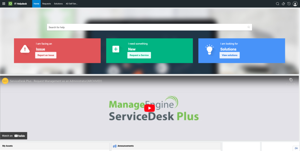 Self-Service Portal